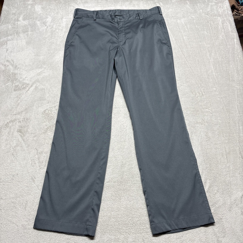 Nike Golf Pants Mens 36x32 Gray Dri-FIT Lightweight Flat Front 597323-023‎ Tech